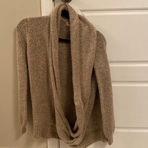 What a fun wrap neck sweater!